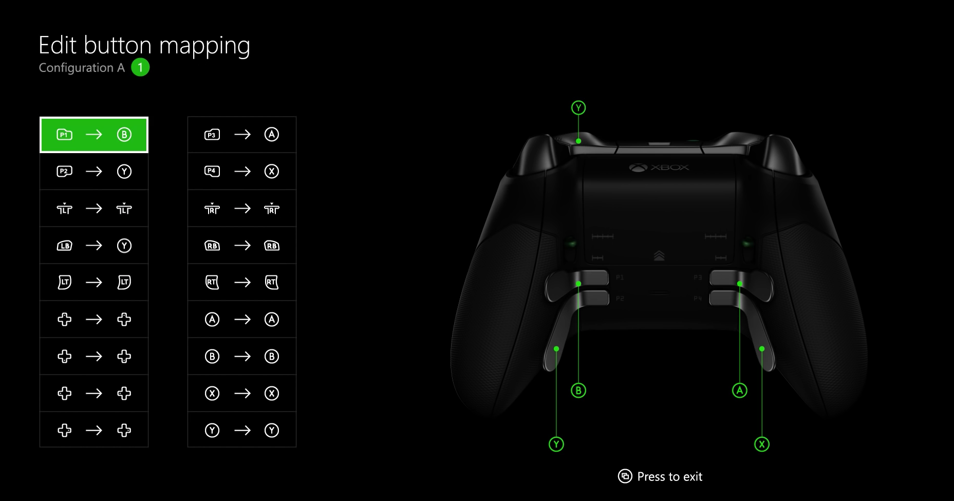 mapping keyboard keys to xbox one elite controller